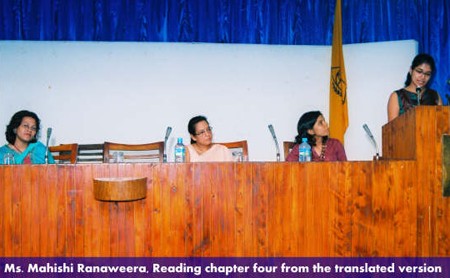 Ms. Mahishi Ranaweera, reading chapter four from the translated version.