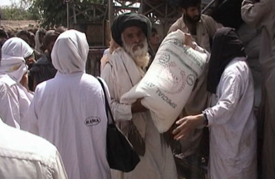 Over 500 flour bags were distributed by RAWA