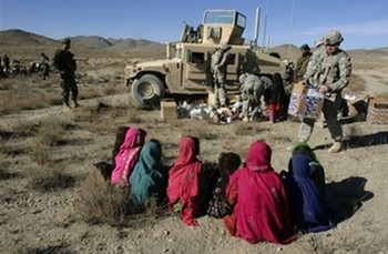 A.P depicts Afghan girls waiting to receive toys