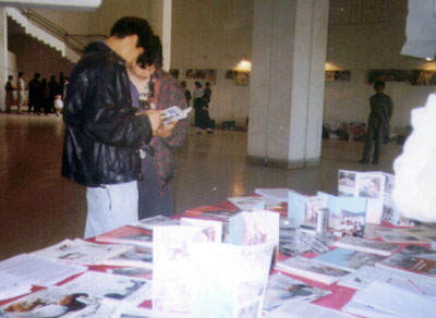 RAWA literature for sell at a corner of the hall