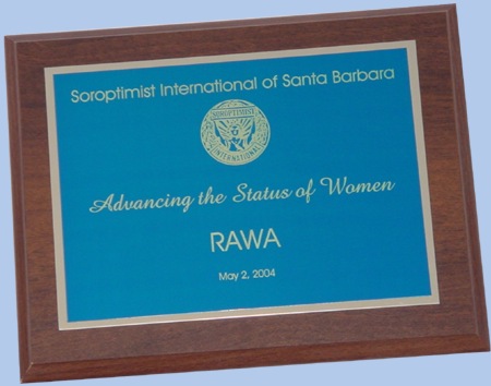 Advancing the Status of Women award to RAWA