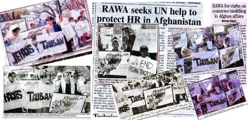 Reflection of RAWA demo in Pakistani papers