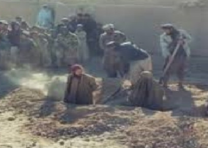 Afghan couple stonning to death by Taliban in Saripul