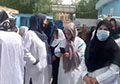 Female Hospital staff in Kabul go on strike due to salary reduction