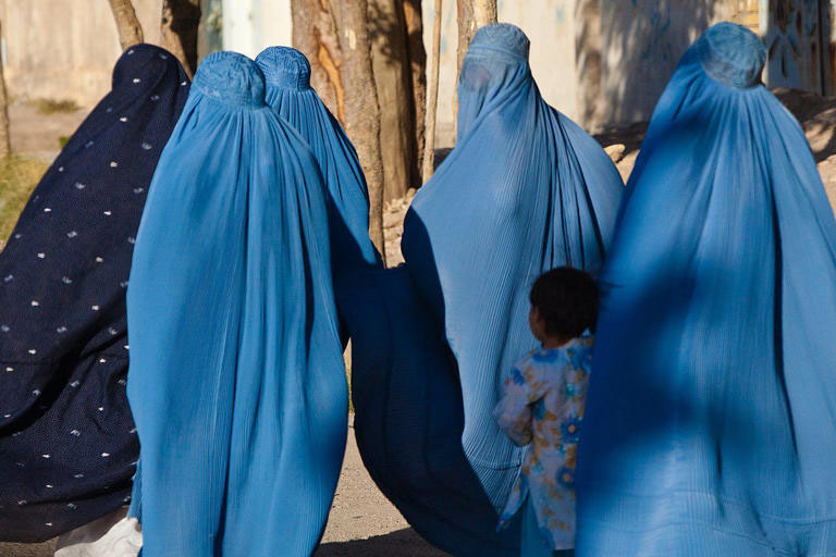 Women in burqas