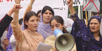 RAWA protest rally on the Black Day of April 28 (Apr.27, 2004)
