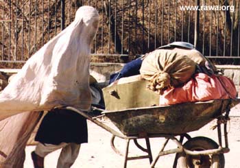 A woman in Afghanistan living under the Taliban.